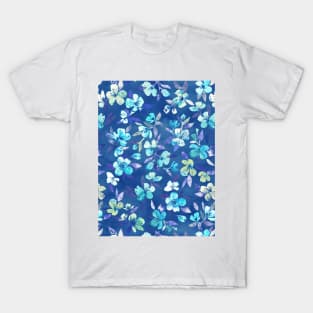 Grown Up Betty - blue watercolor floral T-Shirt